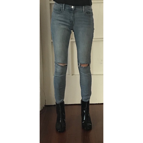 Levi's 710 Super Skinny Light Wash Ripped Jeans - Picture 2 of 7